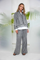 Washed Effect Tencel Jacket - Granite