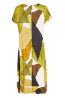 Graphic Print V-Neck Dress - Oasis