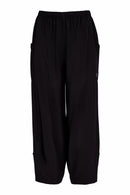 Side Panel Soft Pull On Trouser - Black
