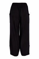 Side Panel Soft Pull On Trouser - Black