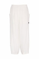 Side Panel Soft Pull On Trouser - White