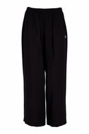 Elastic Waist Wide Leg Trouser - Black