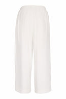 Elastic Waist Wide Leg Trouser - White