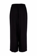 Elastic Waist Wide Leg Trouser - Black