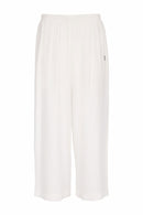 Elastic Waist Wide Leg Trouser - White