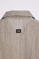 Button Collar Crinkle Waistcoat - Taupe