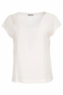 Round Neck Waffle Top - White