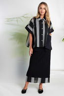 Striped Organza Shirt - Black/white