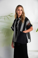 Striped Organza Shirt - Black/white