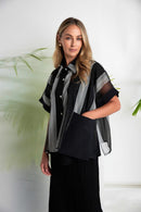 Striped Organza Shirt - Black/white