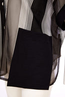 Striped Organza Shirt - Black/white