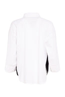Placement Print Stripe Section Shirt - White/black