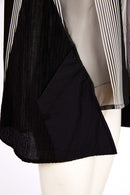Contrast Sides Stripe Top - Black/white