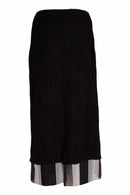 Stripe Hemline Pull Up Skirt - Black/white