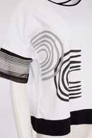 Placement Print Top - White/black