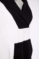 Contrast Hood Jacquard Top - White/black