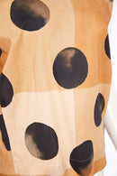 Spot Print Round Neck Top - Tan