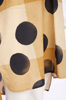 Spot Print Round Neck Top - Tan