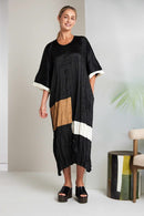 Contrast Sleeve Crushed Shrug - Black/off White