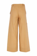 Pocket Detail Wide Leg Trouser - Biscuit
