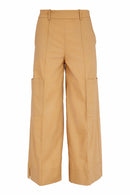 Pocket Detail Wide Leg Trouser - Biscuit