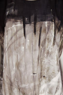 Border Print Round Neck Top - Taupe