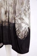 Border Print Round Neck Dress - Taupe