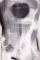 Blurred Faded Spot Print Top - White/black