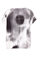 Blurred Faded Spot Print Top - White/black