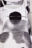 Faded Spot Print Sleeveless Dress - White & Black