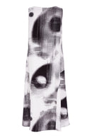 Faded Spot Print Sleeveless Dress - White & Black
