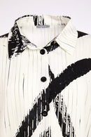 Brush Stroke Print Blouse - Cream & Black