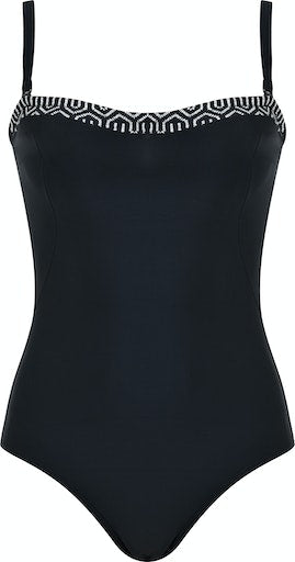 Padded Swimsuit - Black/ecru