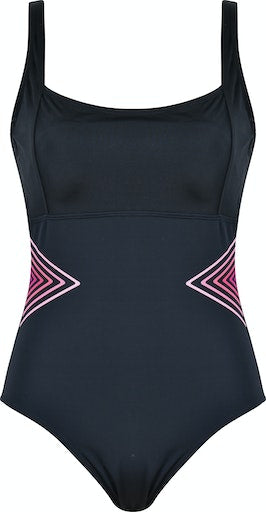 Control Swim Suit - Black/pink