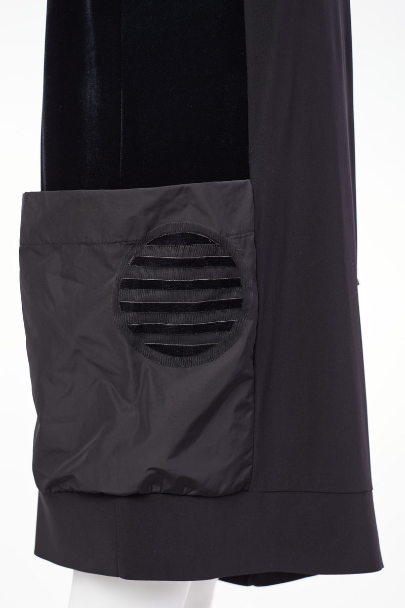 Zip Collar Tunic Dress - Black