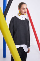 Seam Detail Square Top - Anthracite