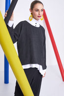 Seam Detail Square Top - Anthracite