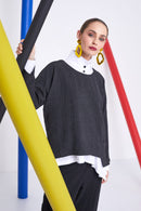 Seam Detail Square Top - Anthracite