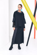 Jaquard Collar Square Top - Black