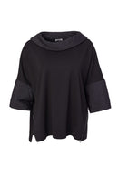 Jaquard Collar Square Top - Black
