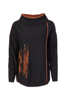 Placement Print Top - Black/spice