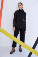 Raw Seams Top - Black/spice