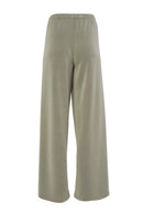 Elastic Waist Wide Leg Trouser - Khaki