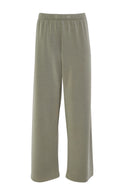 Elastic Waist Wide Leg Trouser - Khaki