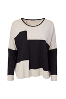 Block Stripe Top - Black/sand