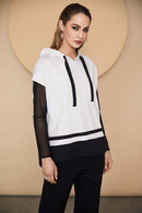 Sleeveless Hooded Top - Black/sand