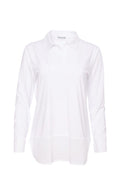 Jersey Hem Panel Blouse - White