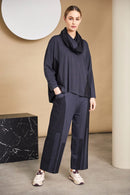 Wide Leg Section Trouser - Anthracite/black
