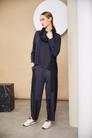 Wide Leg Section Trouser - Anthracite/black