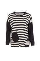 Stripe Top - Black/sand